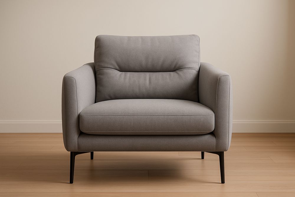 Poltrona in tessuto poliestere Grigio 95x85x90 cm