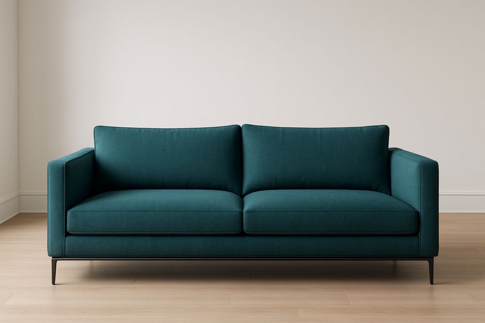 Divano a due posti in tessuto, Verde