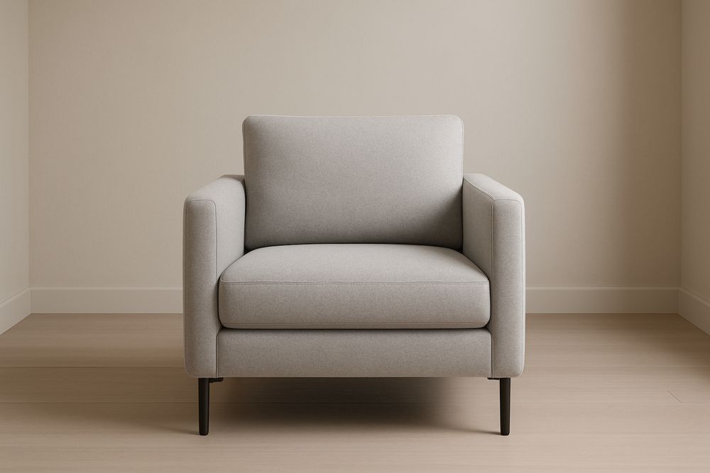 Poltrona in Tessuto Grigio con Gambe in Metallo 72x85x80 cm