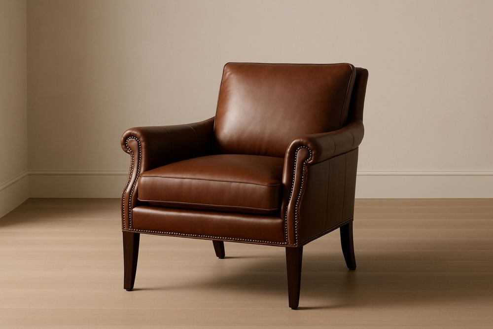 Poltrona in Pelle Marrone 70x85x90 cm