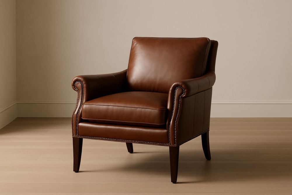 Poltrona in Pelle Marrone 70x85x90 cm