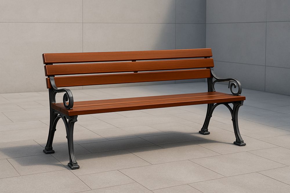 Panchina in Legno e Ghisa per Esterni 150x60x80 cm Marrone