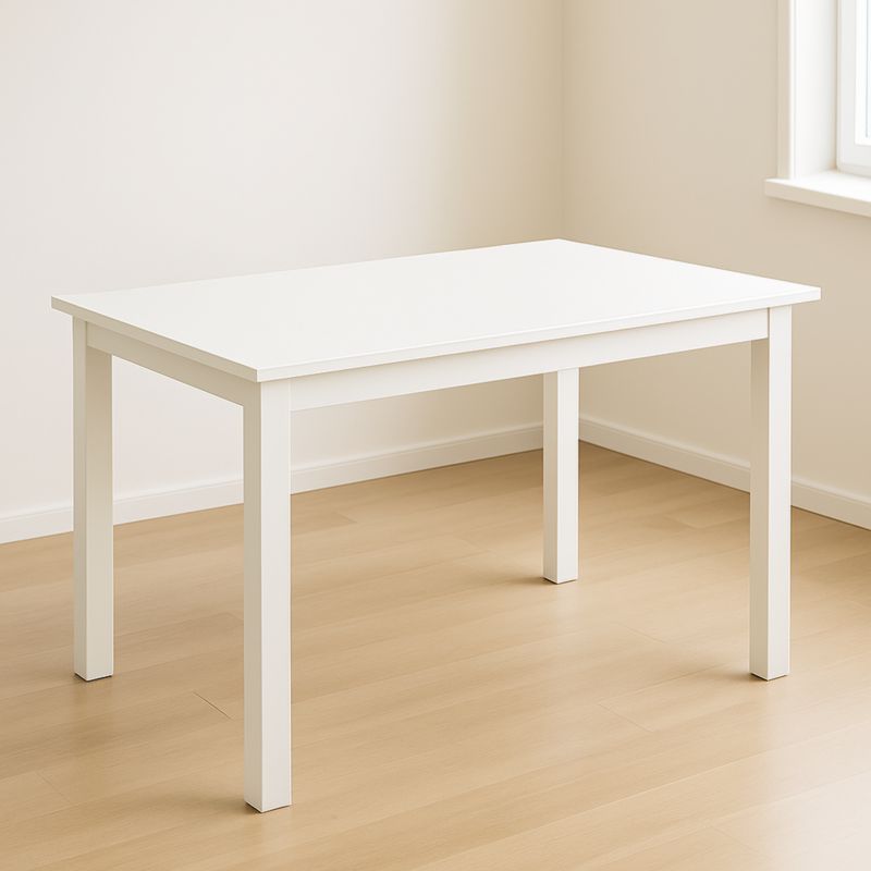 Tavolo rettangolare in MDF e legno bianco 120x75x74 cm