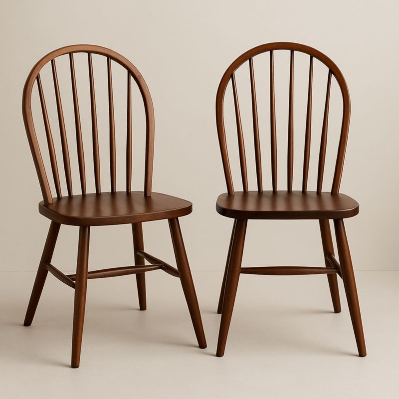 Set 2 Sedie in Legno Marrone Design Classico Dimensioni 45x50x90 cm