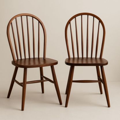 Set 2 Sedie in Legno Marrone Design Classico Dimensioni 45x50x90 cm