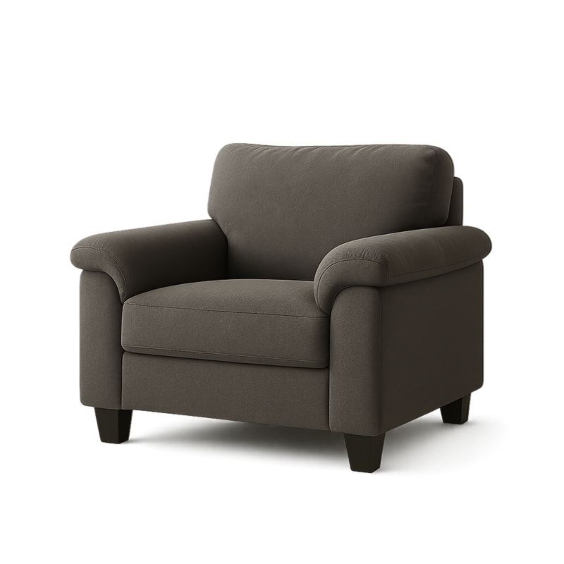 Poltrona Imbottita Soggiorno Tessuto Grigio Scuro