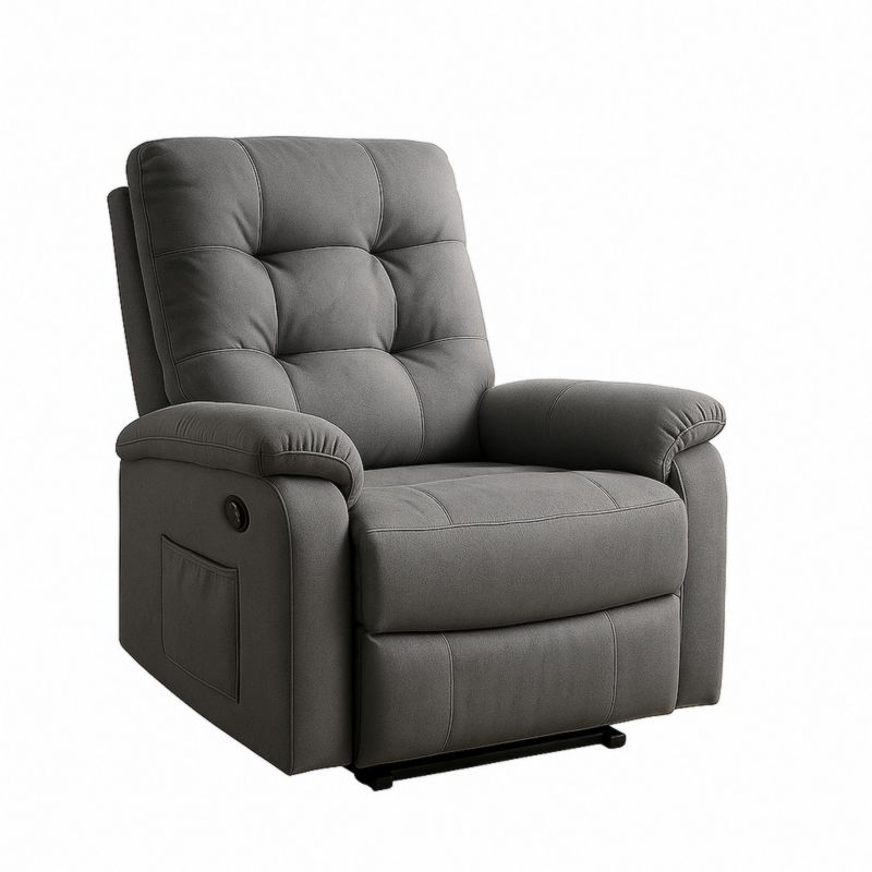 Poltrona reclinabile grigio tessuto poliestere