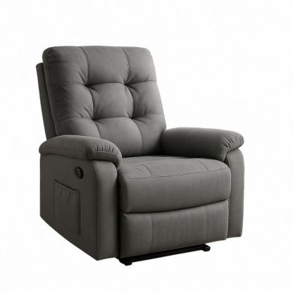 Poltrona reclinabile grigio tessuto poliestere