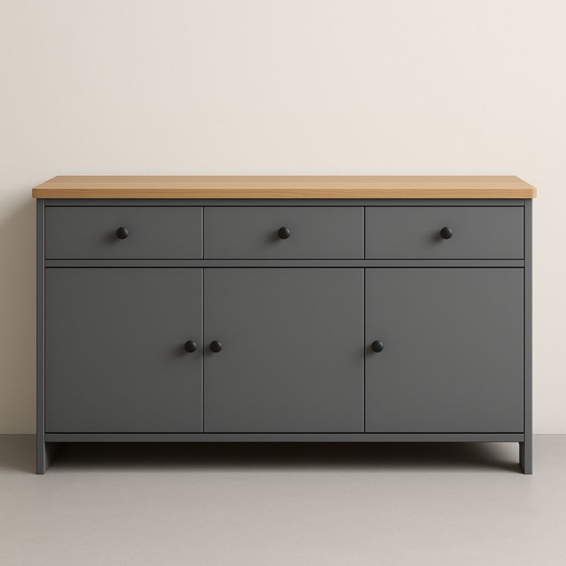 Credenza in legno e MDF nero 120x80x40 cm