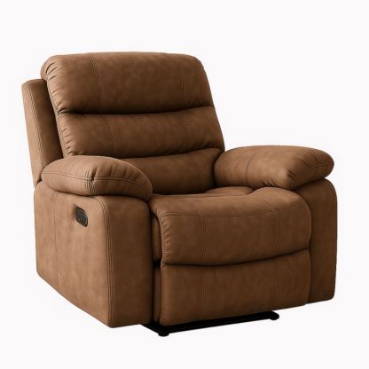 Poltrona Reclinabile in Microfibra Marrone Manuale