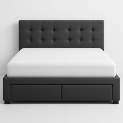 letto contenitore matrimoniale in poliestere grigio