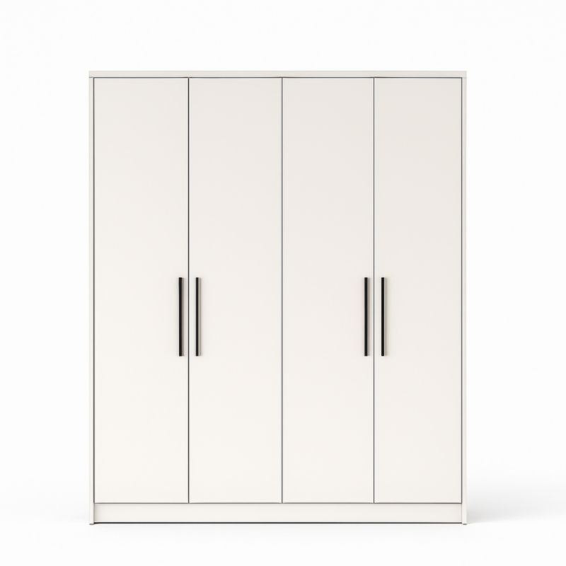 Armadio in MDF Bianco 4 Ante 200x180x60 cm