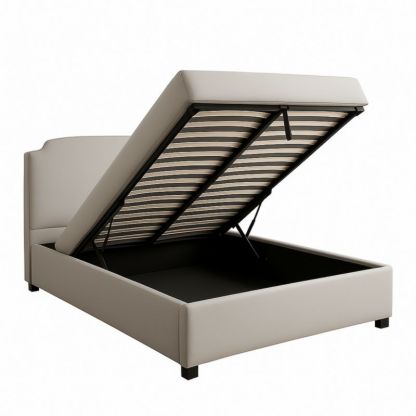 Struttura Letto Contenitore in Pelle Sintetica Grigio