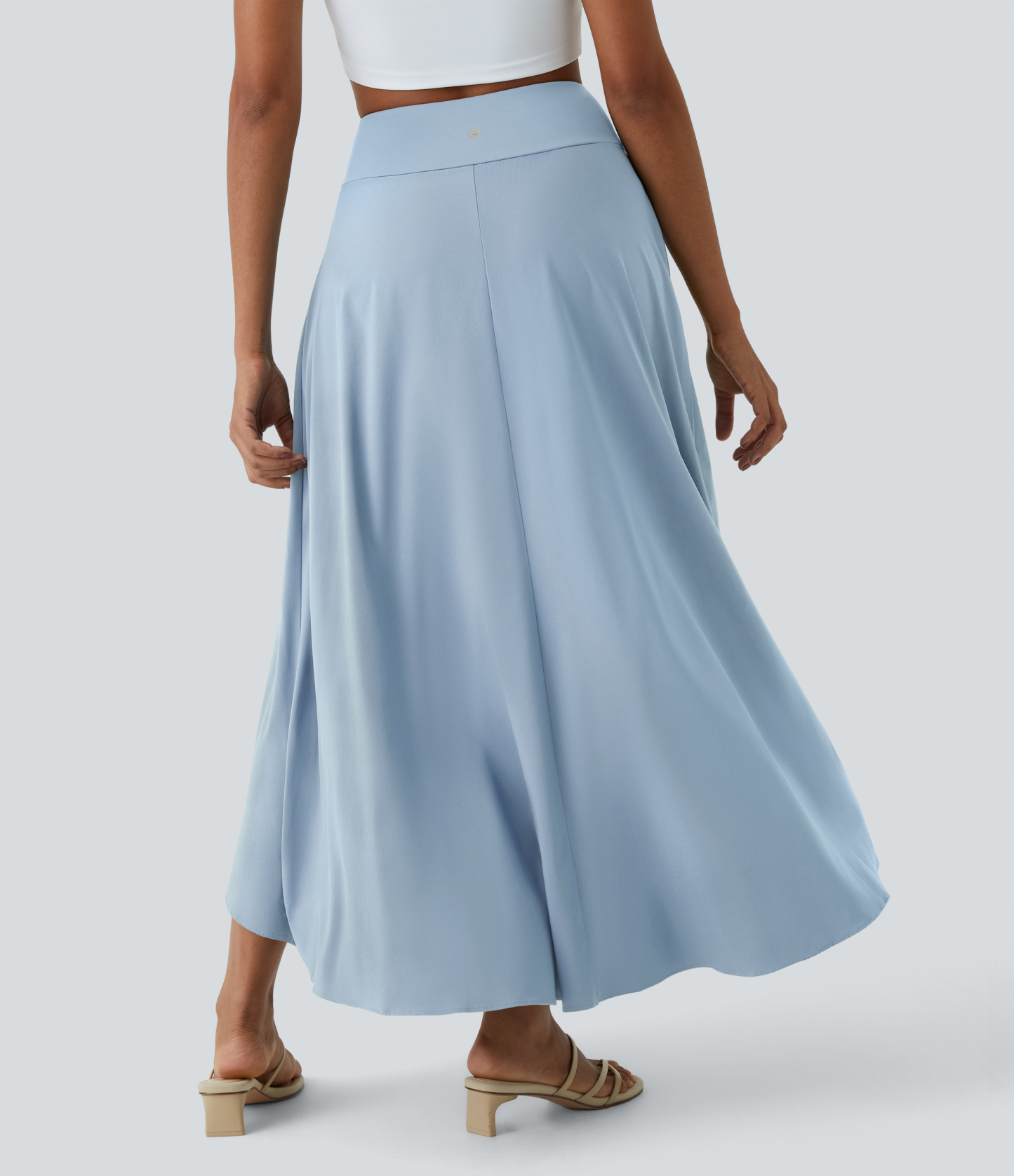 High Waisted High Low Ruffle 2-in-1 Flowy Quick Dry Casual Regular Maxi Skirt