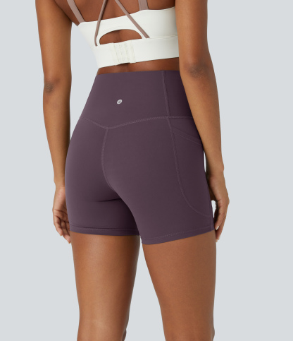 SoCinched High Waisted Tummy Control Side Pocket Shaping Training Biker Shorts 5''