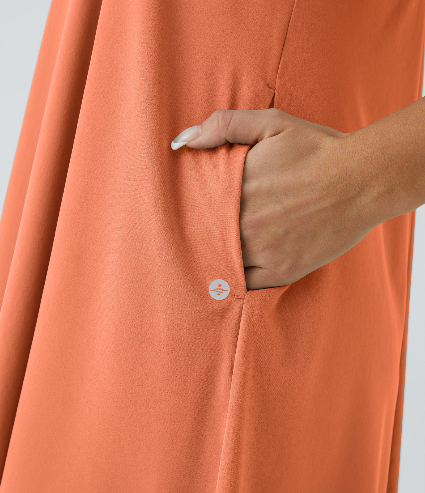 Backless Racerback Side Pocket High Low Flowy Midi Quick Dry Casual Dress