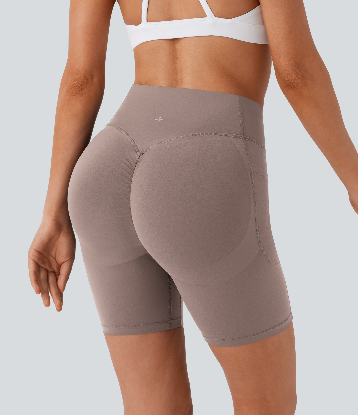 SoCinched High Waisted Scrunch Butt Lifting Tummy Control Side Pocket Shaping Workout Biker Shorts 7''