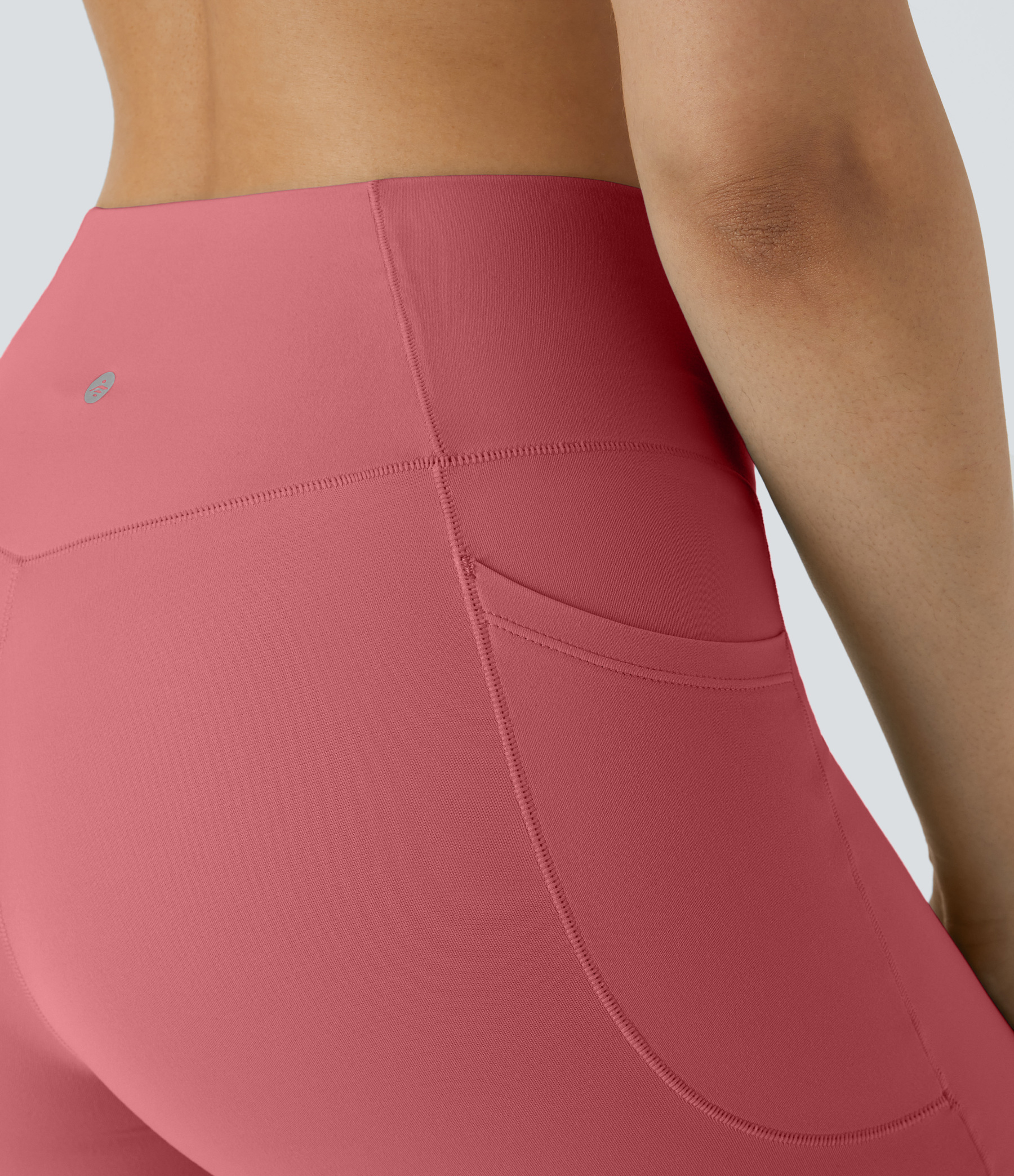 High Waisted Crossover Pocket Yoga Biker Shorts 7"-UPF50+