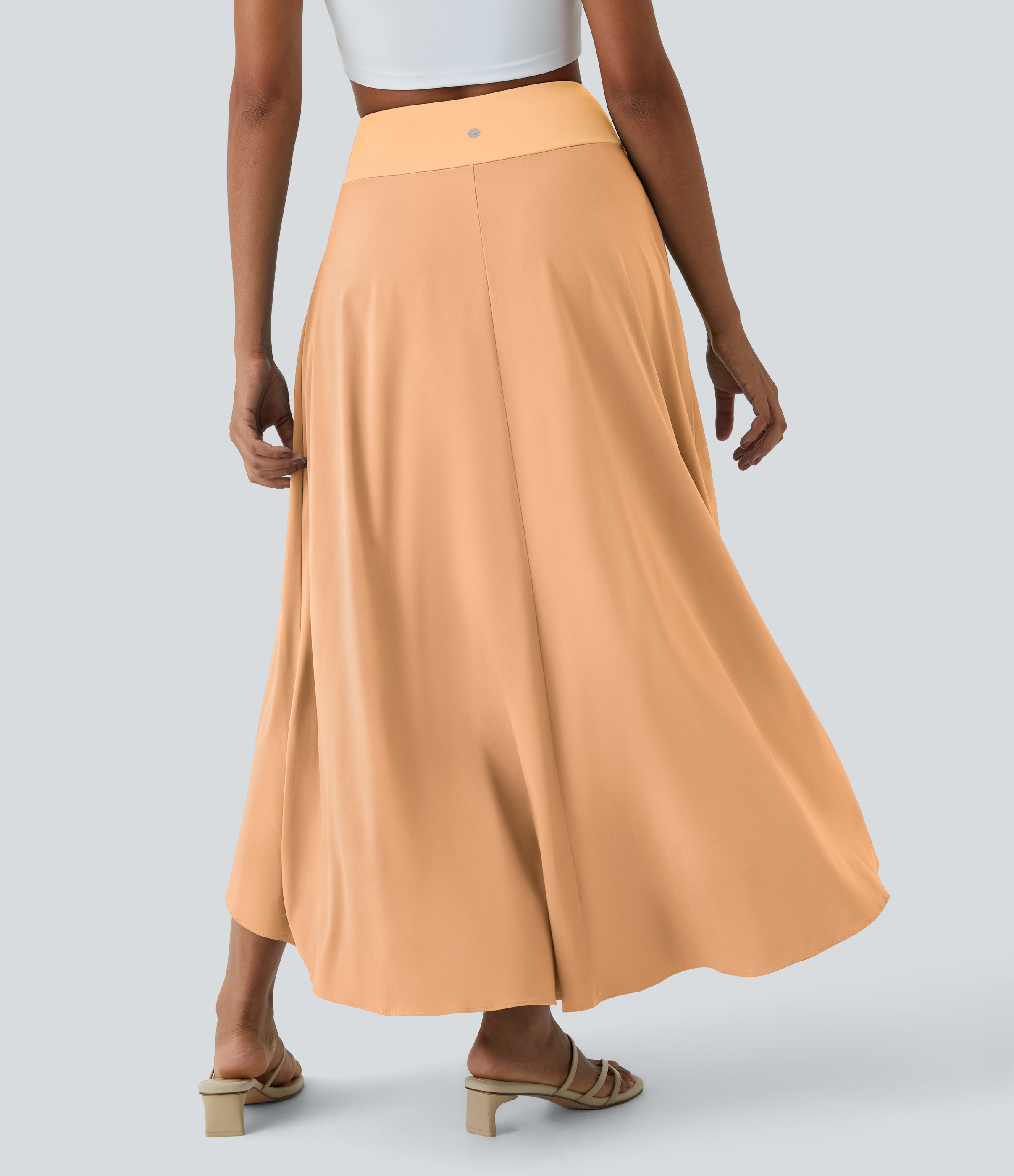 High Waisted High Low Ruffle 2-in-1 Flowy Quick Dry Casual Regular Maxi Skirt