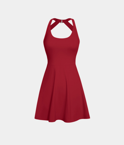 Airy Backless Twisted Cool Touch Dance Active Dress-Easy Peezy Edition