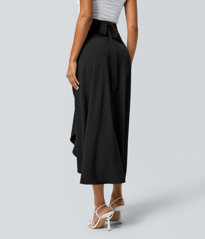 High Waisted Wrapped Tie Back Quick Dry Skirt