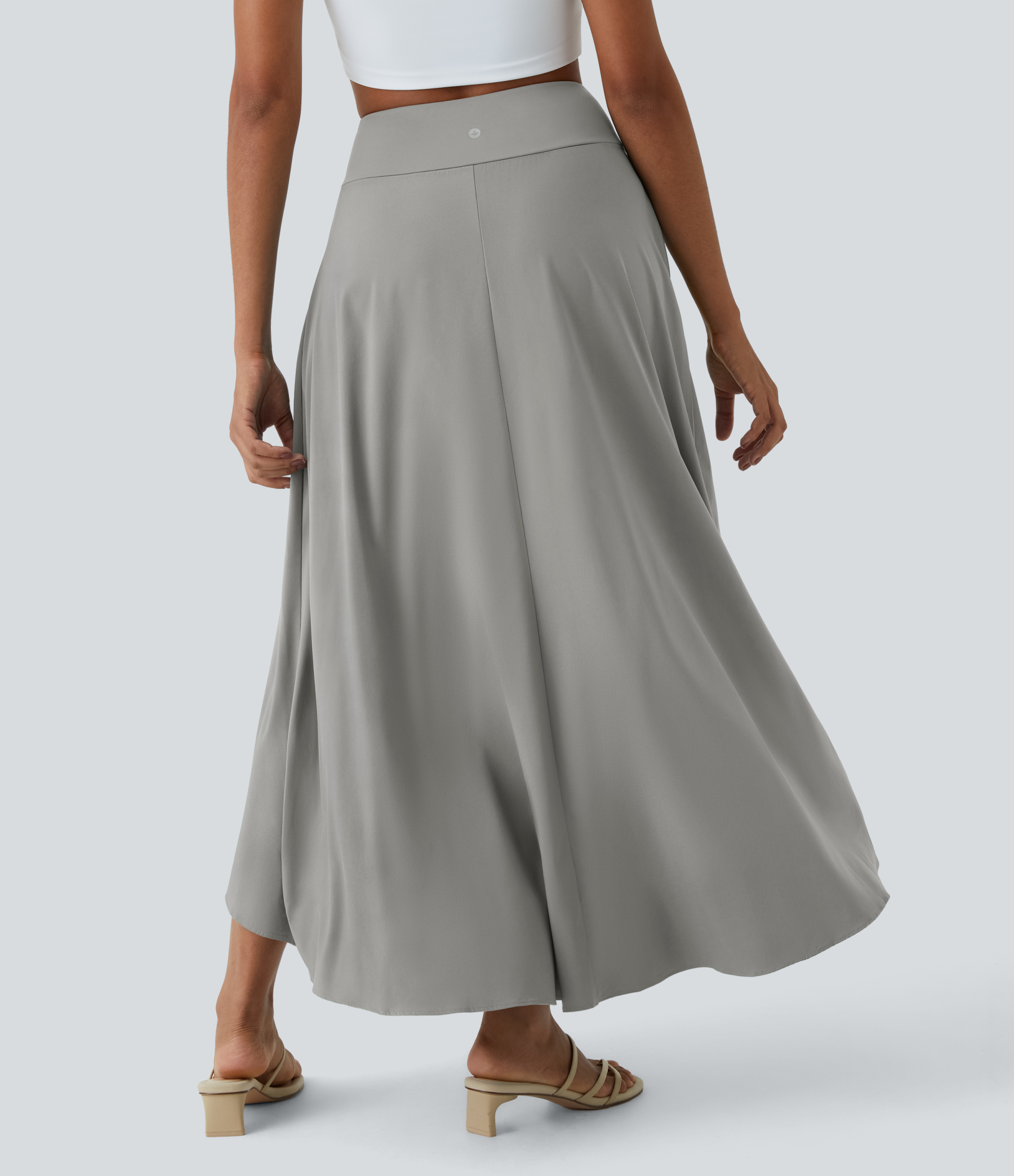 High Waisted High Low Ruffle 2-in-1 Flowy Quick Dry Casual Regular Maxi Skirt
