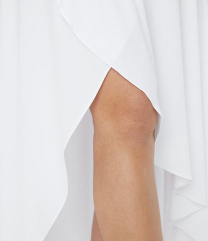 High Waisted High Low Ruffle 2-in-1 Flowy Quick Dry Casual Regular Maxi Skirt