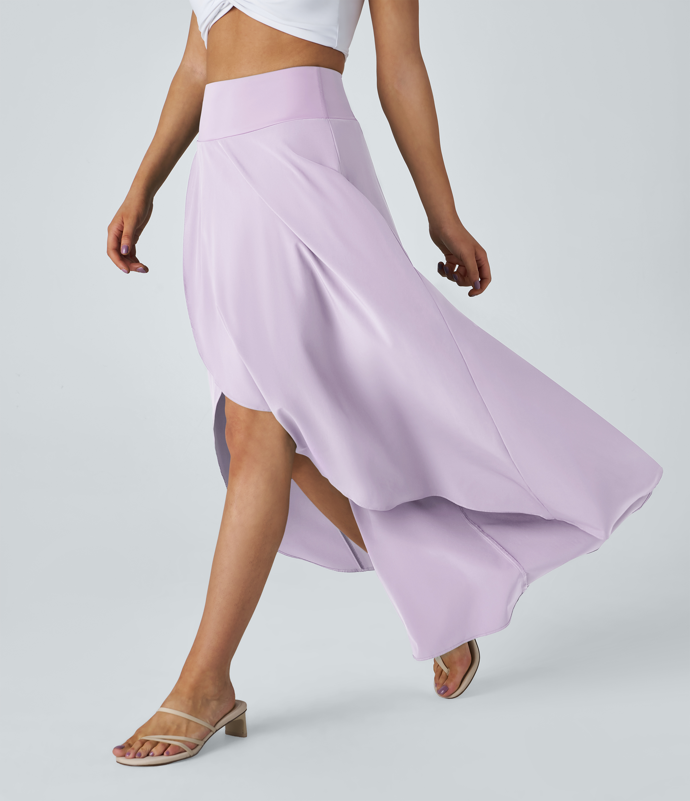 Breezeful™ High Waisted High Low Ruffle 2-in-1 Flowy Quick Dry Casual 