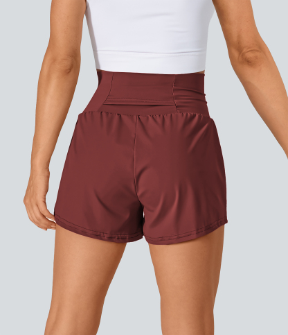 Airy Super High Waisted Cool Touch Yoga Shorts with Pockets