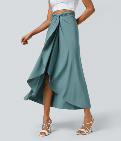High Waisted Wrapped Tie Back Quick Dry Skirt