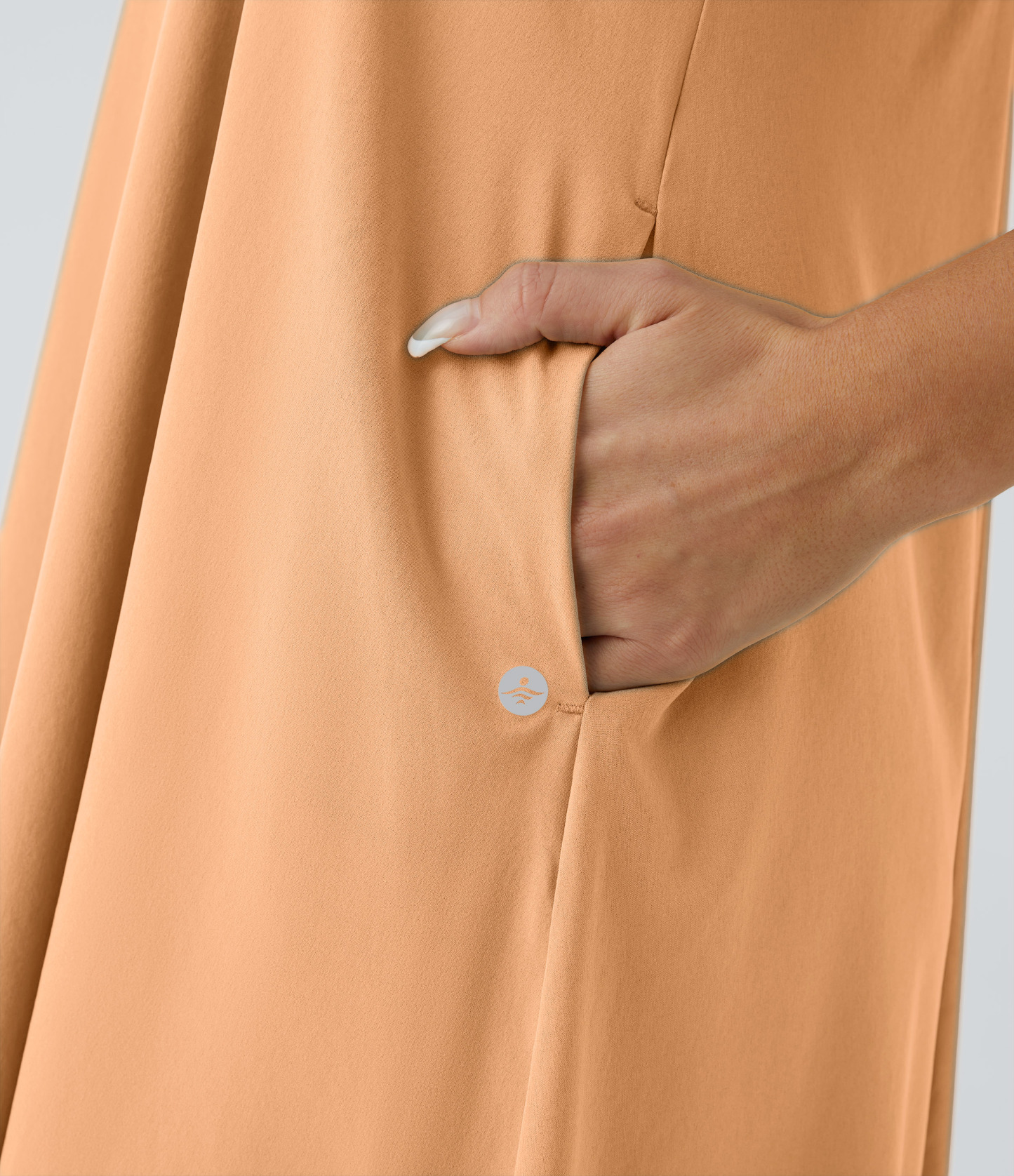 Backless Racerback Side Pocket High Low Flowy Midi Quick Dry Casual Dress