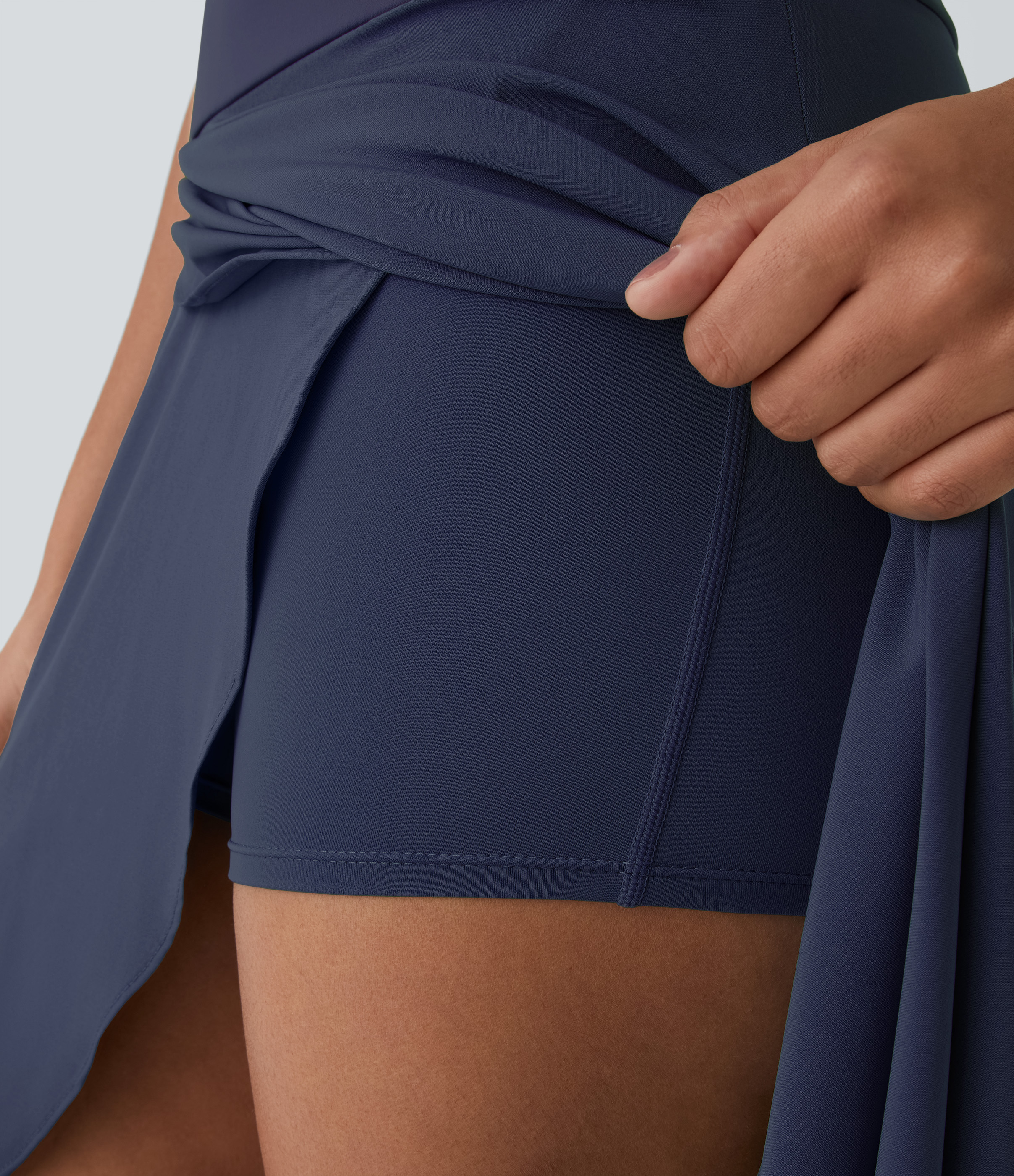 High Waisted High Low Ruffle 2-in-1 Flowy Quick Dry Casual Regular Maxi Skirt