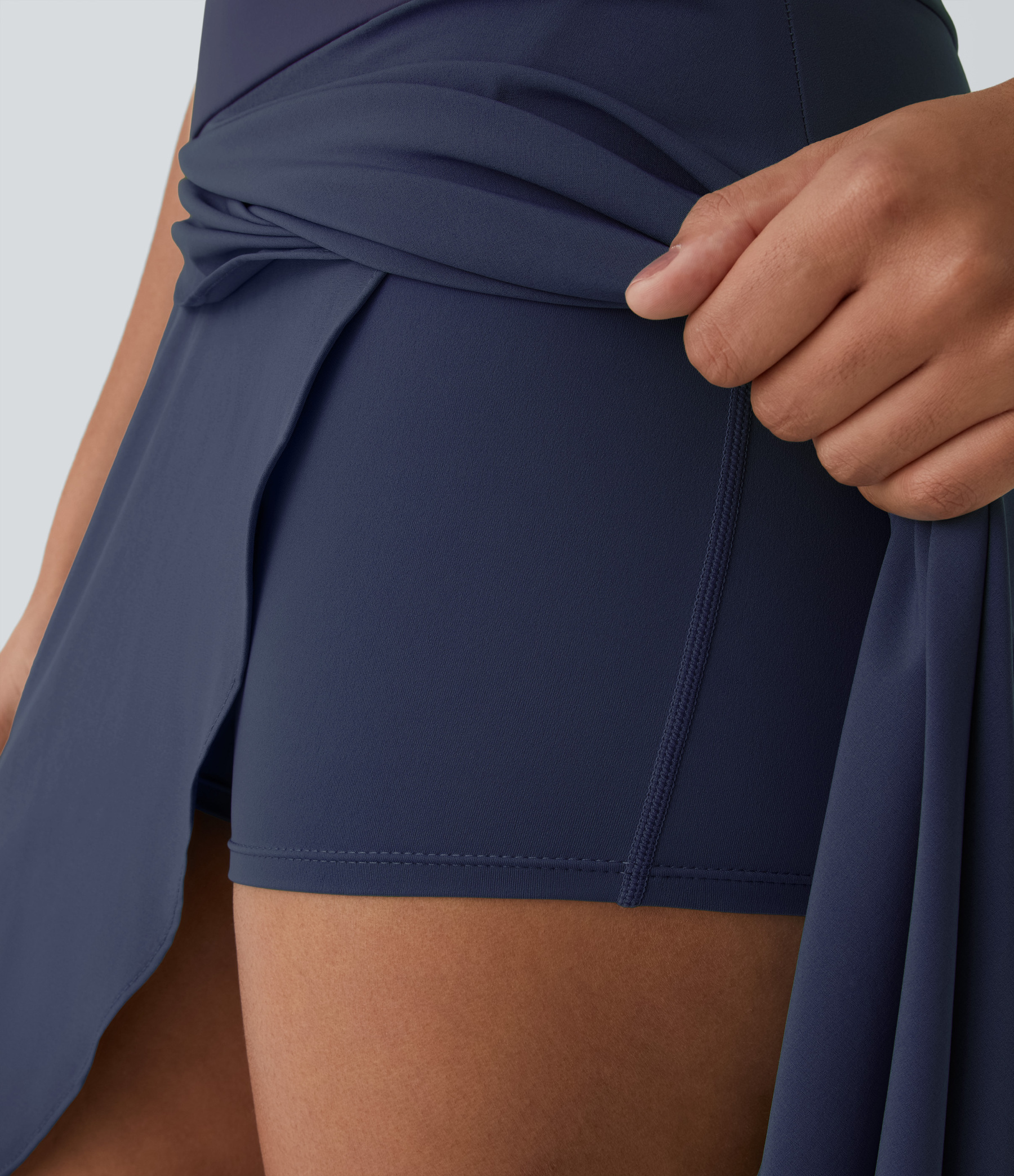 High Waisted High Low Ruffle 2-in-1 Flowy Quick Dry Casual Regular Maxi Skirt