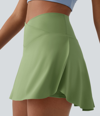 Airy Crossover 2-in-1 Side Pocket Cool Touch Mini Tennis Skirt-Lucid-UPF50+