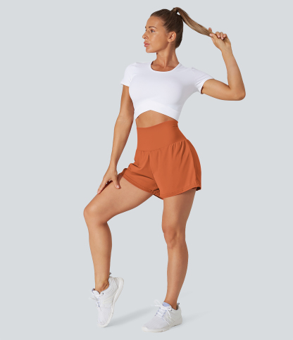 Airy Super High Waisted Cool Touch Yoga Shorts with Pockets