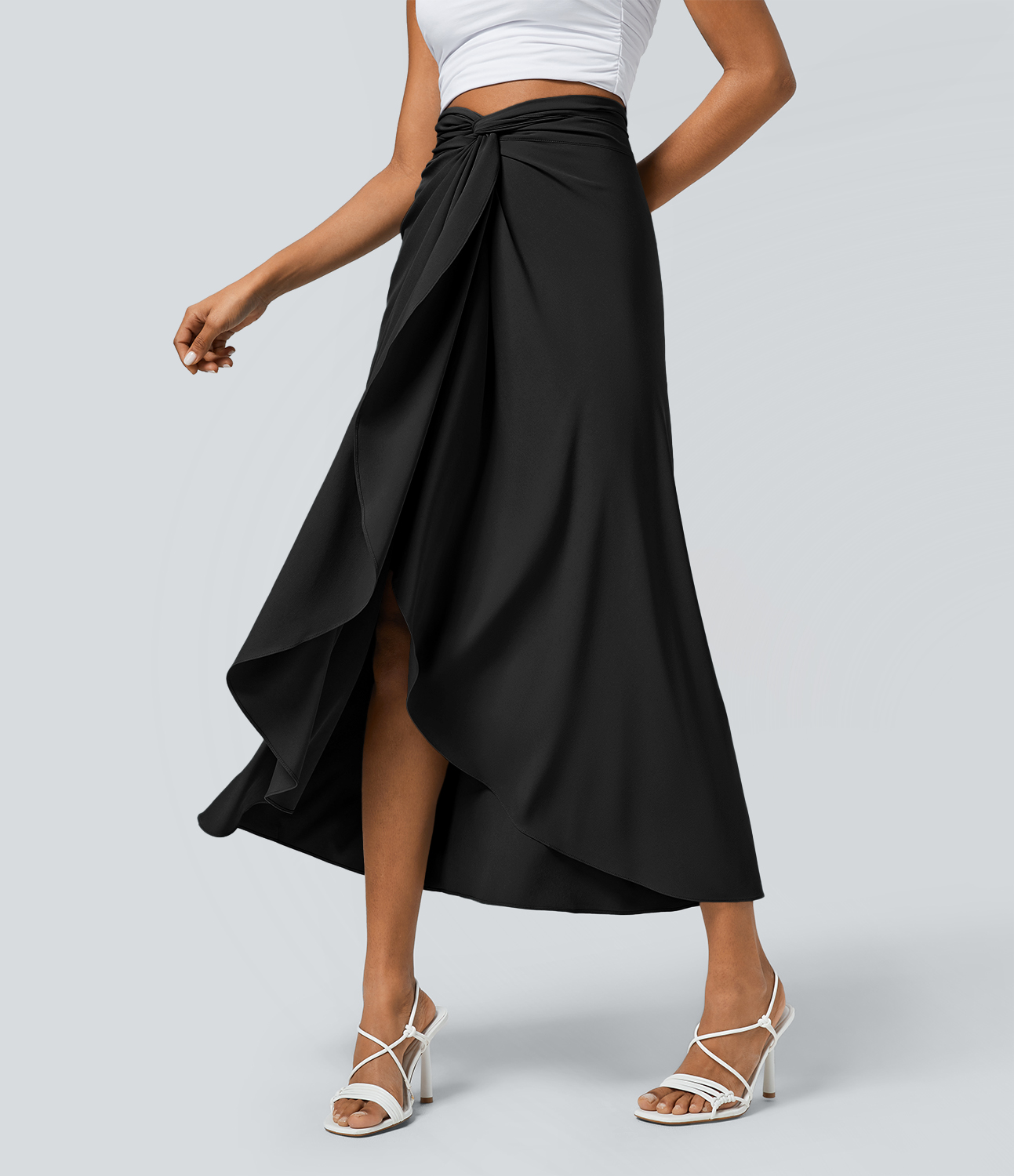 High Waisted Wrapped Tie Back Quick Dry Skirt
