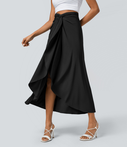 High Waisted Wrapped Tie Back Quick Dry Skirt