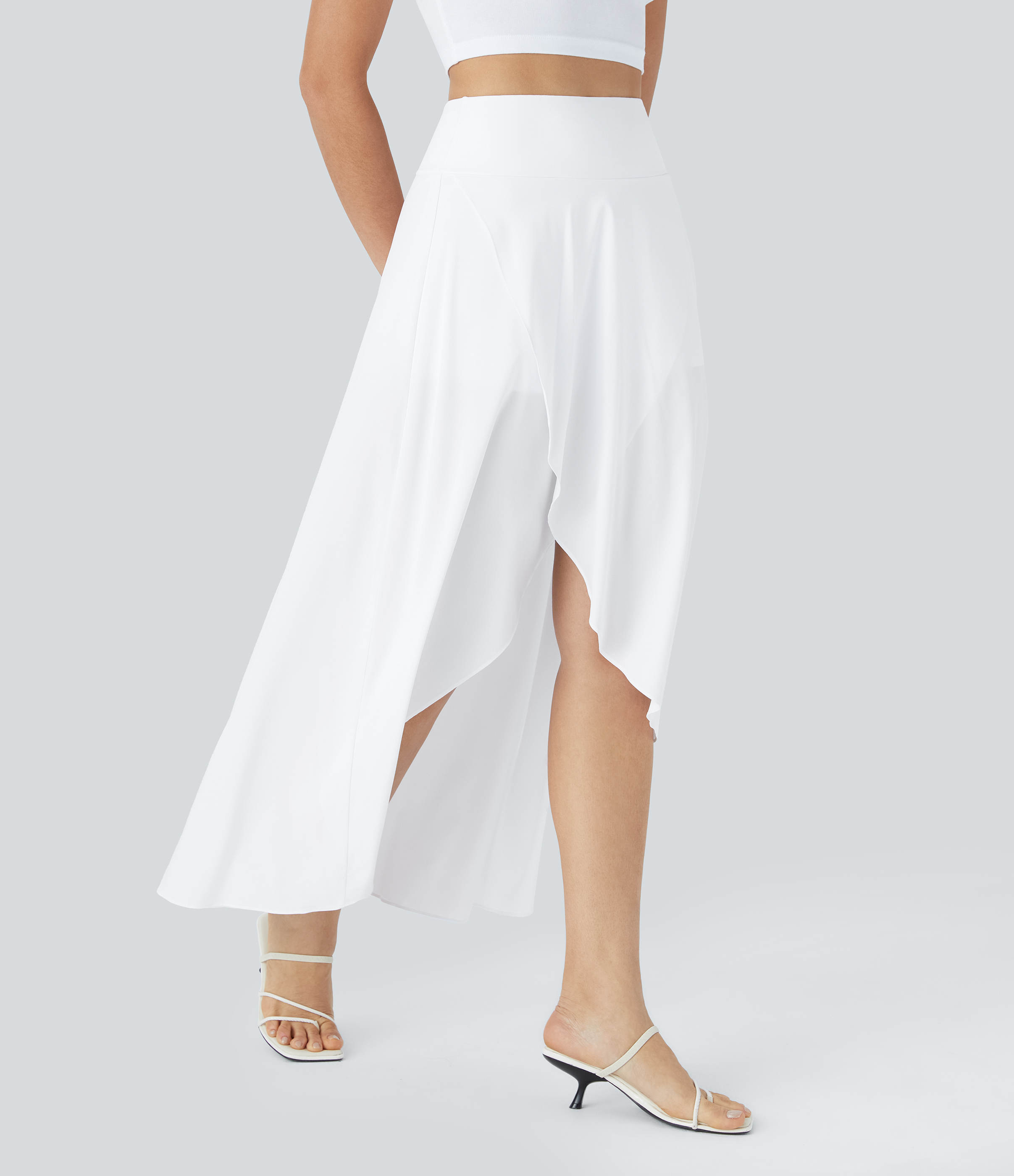 Breezeful™ High Waisted High Low Ruffle 2-in-1 Flowy Quick Dry Casual 