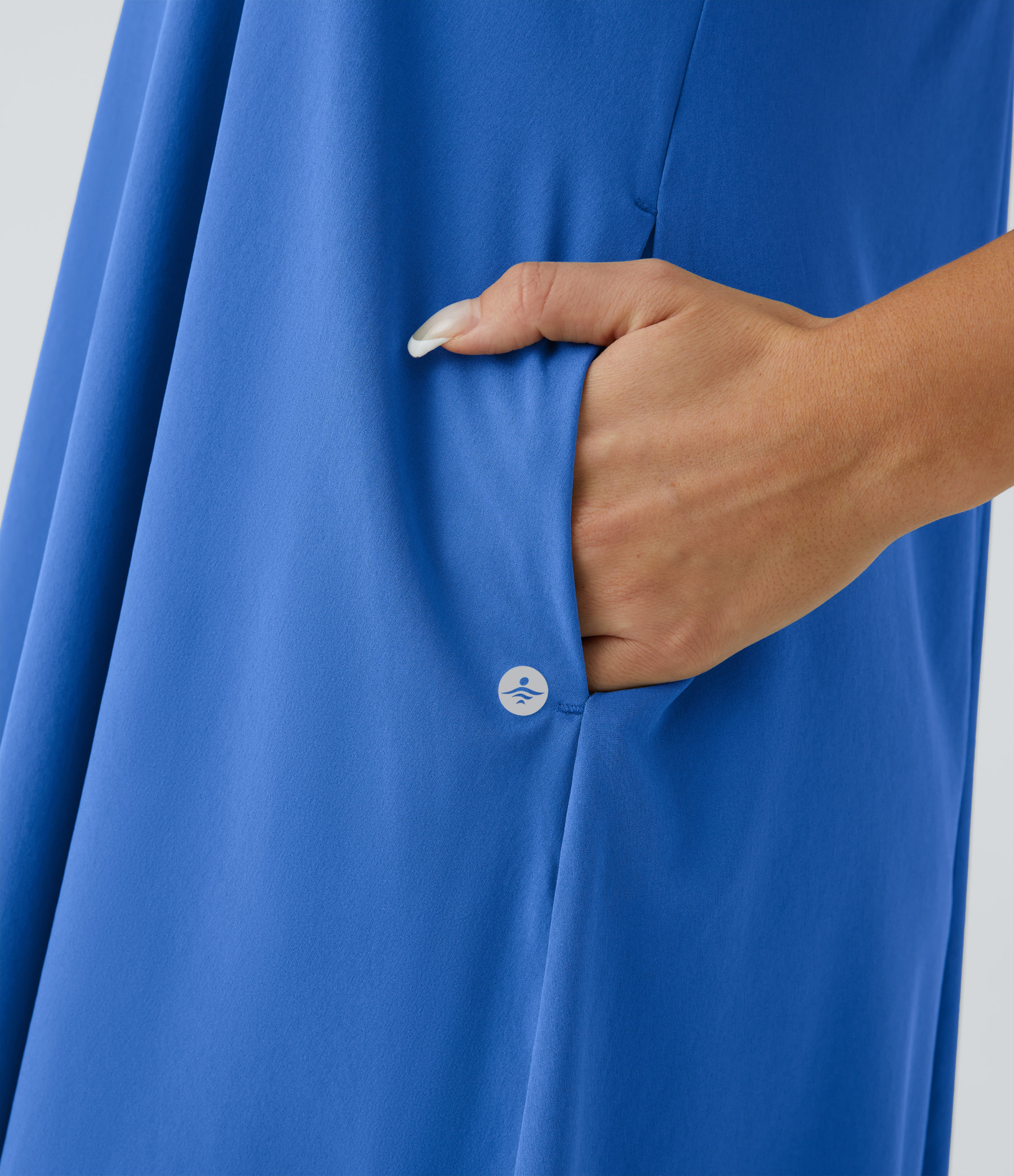 Backless Racerback Side Pocket High Low Flowy Midi Quick Dry Casual Dress