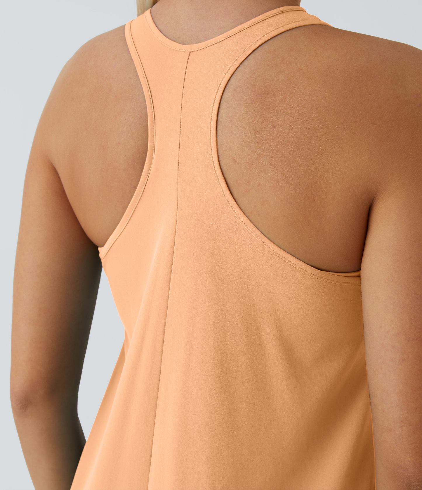 Backless Racerback Side Pocket High Low Flowy Midi Quick Dry Casual Dress