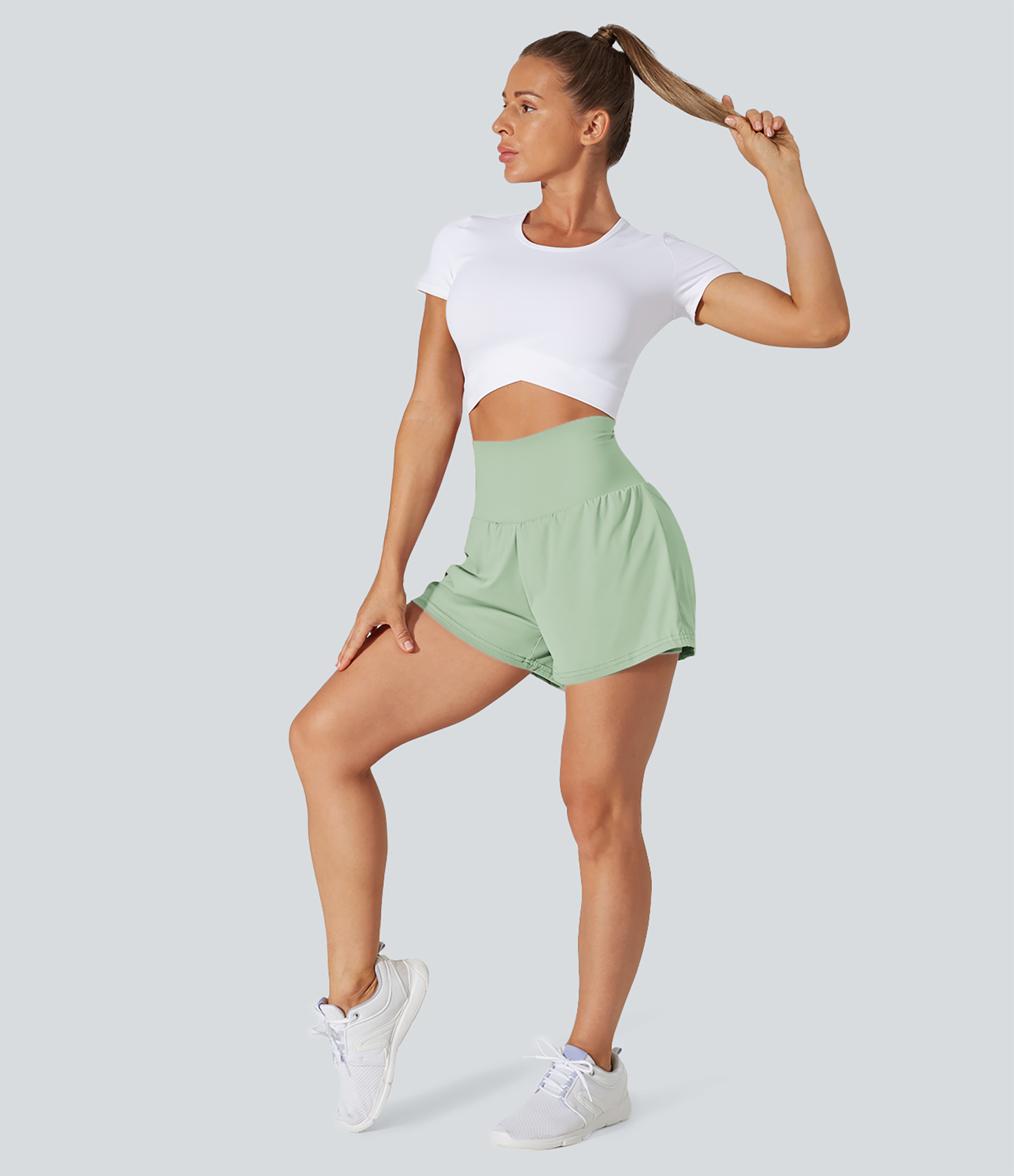 Airy Super High Waisted Cool Touch Yoga Shorts with Pockets