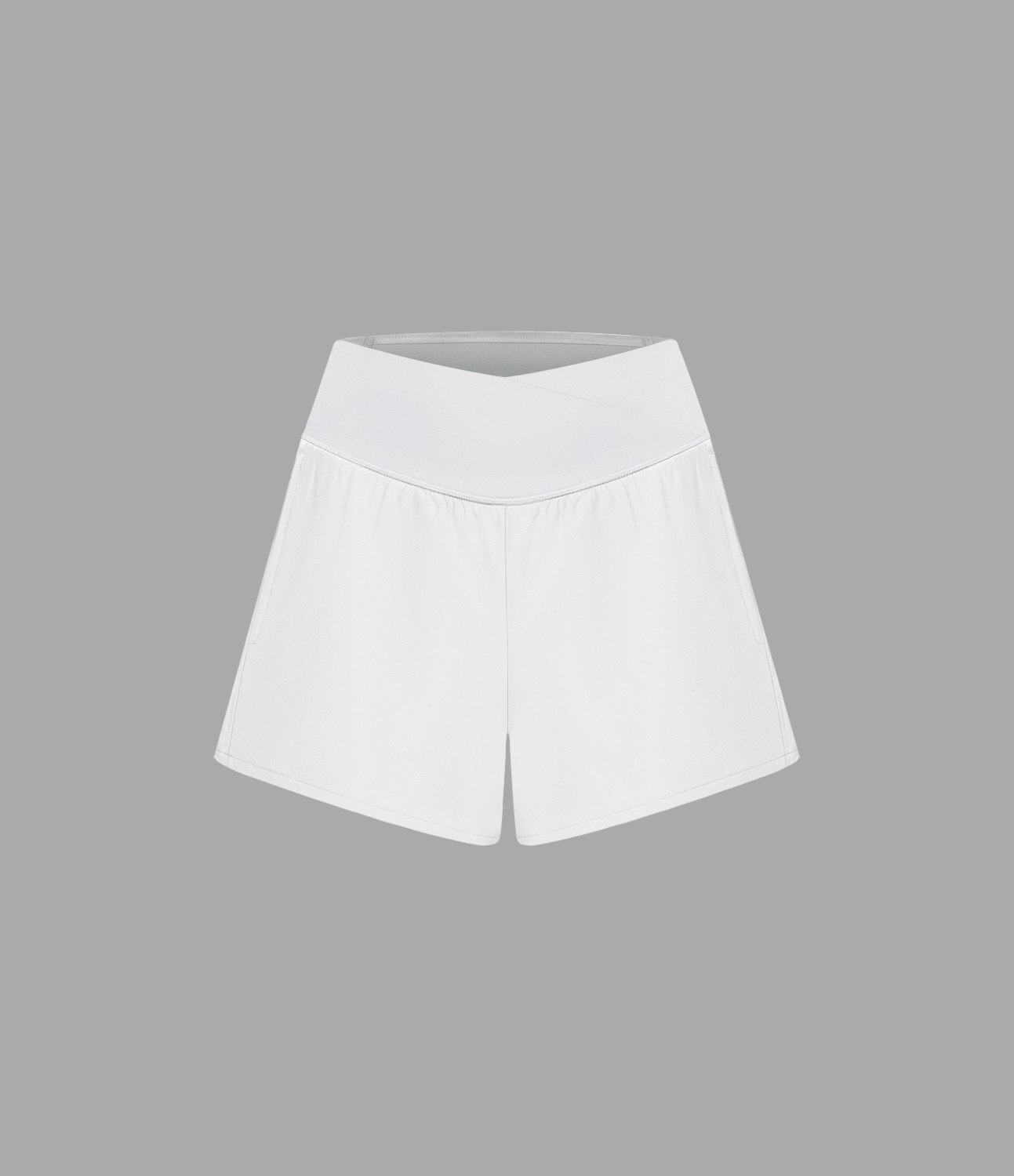 High Waisted Crossover Pocket 2-in-1 Quick Dry Yoga Shorts 4"