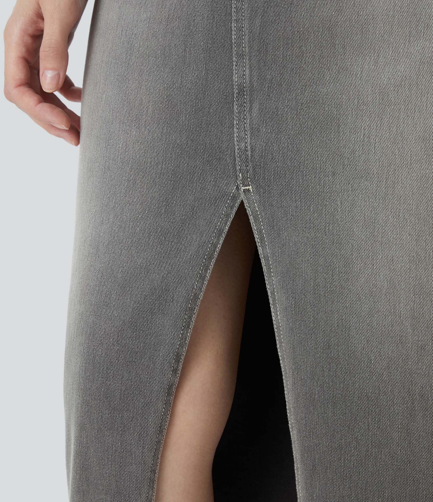 High Waisted Pockets Bodycon Washed Denim Casual Midi Skirt