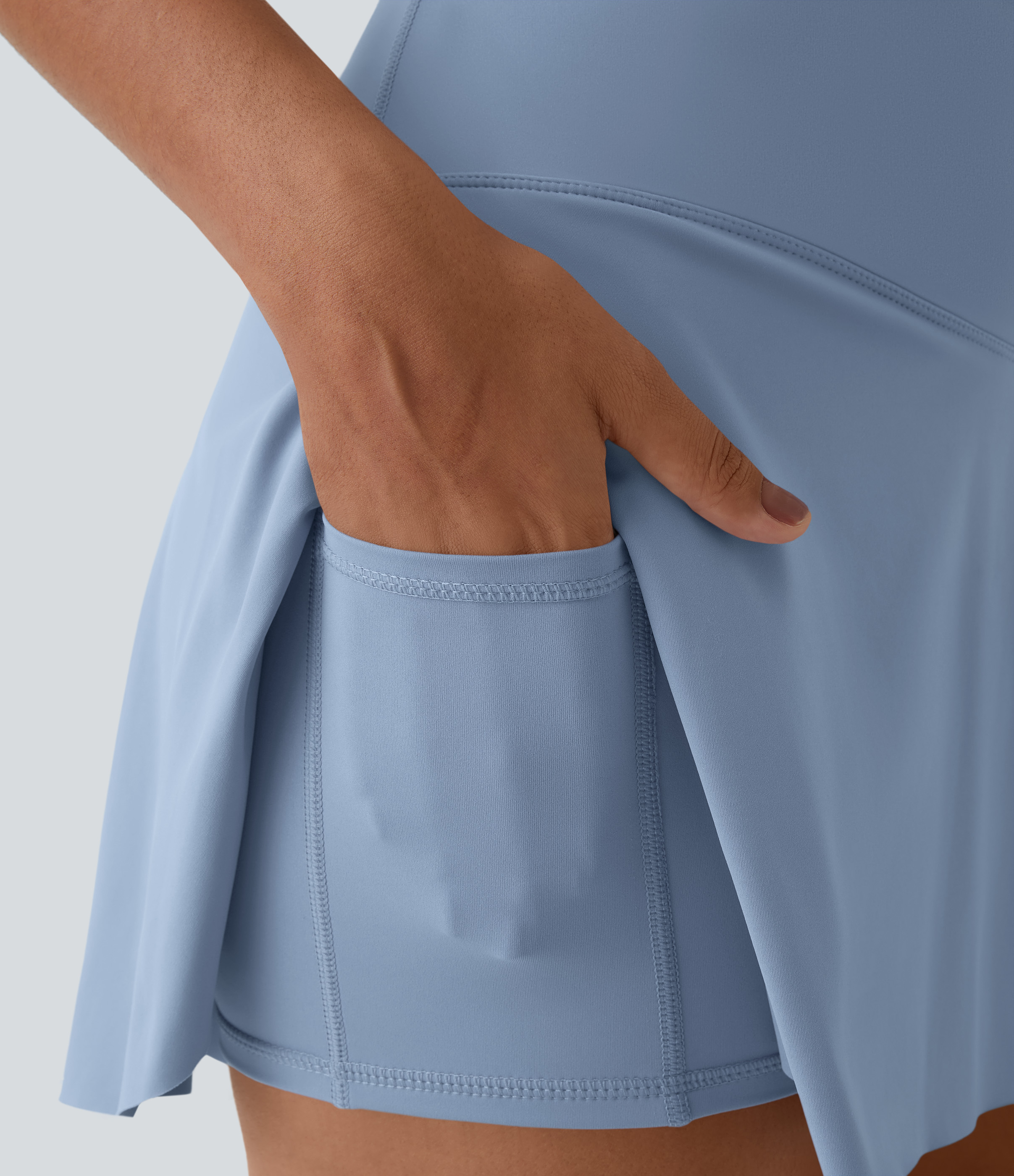 Airy Crossover 2-in-1 Side Pocket Cool Touch Mini Tennis Skirt-Lucid-UPF50+