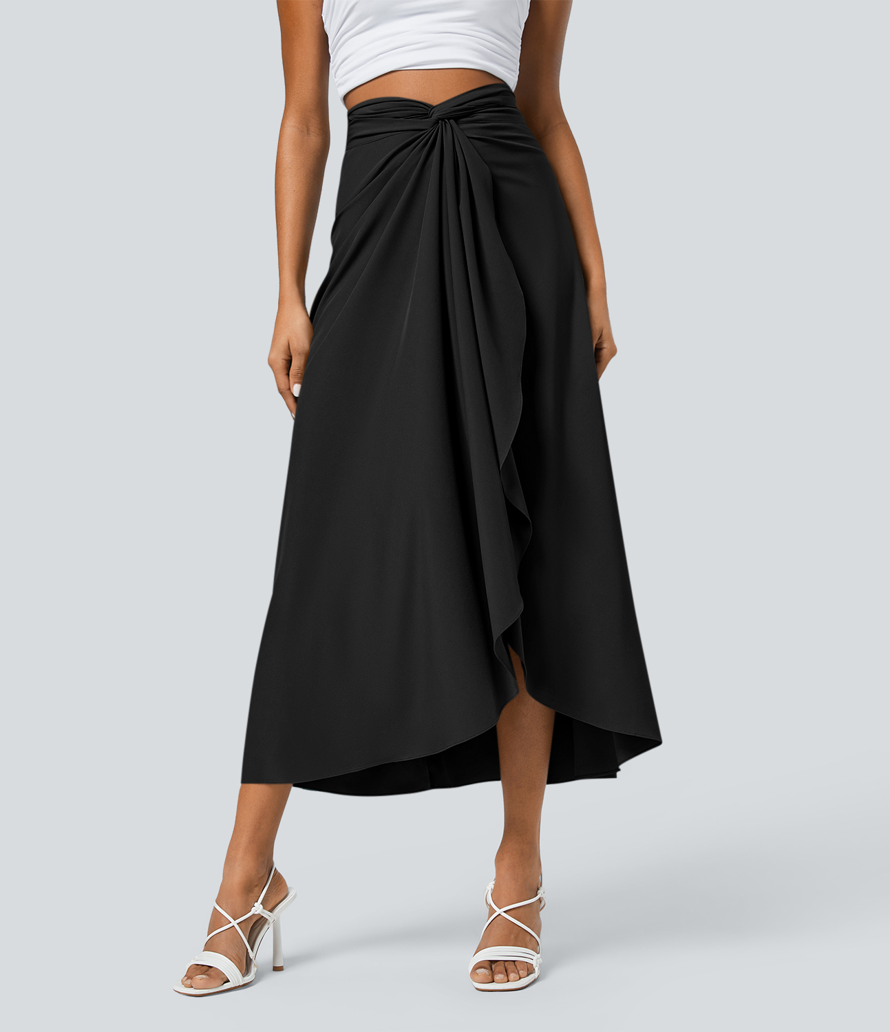 High Waisted Wrapped Tie Back Quick Dry Skirt