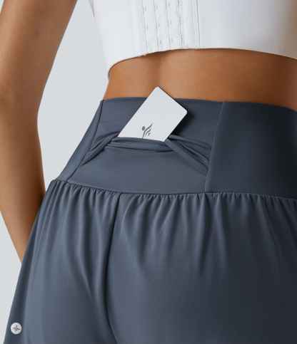 Airy Super High Waisted Cool Touch Yoga Shorts with Pockets