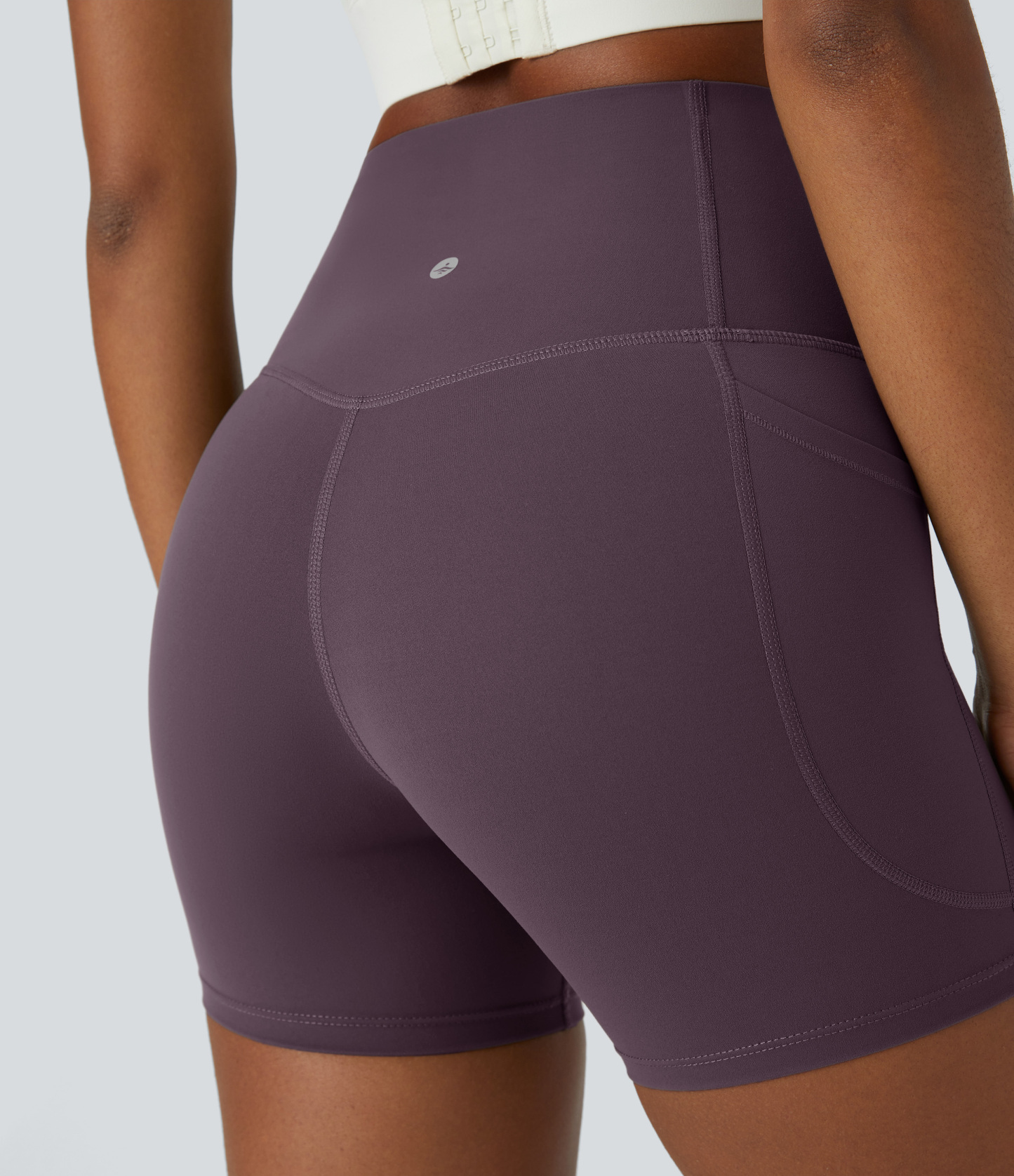 SoCinched High Waisted Tummy Control Side Pocket Shaping Training Biker Shorts 5''