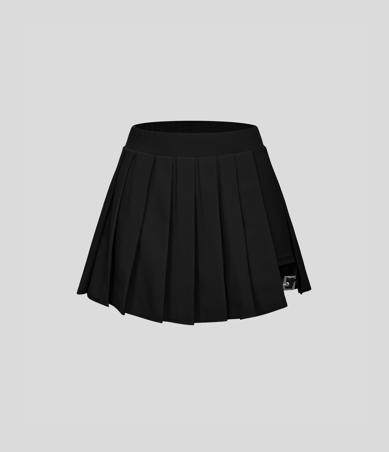 High Waisted Pleated 2-in-1 Pocket Adjustable Buckle Micro Mini Quick Dry Casual Skirt