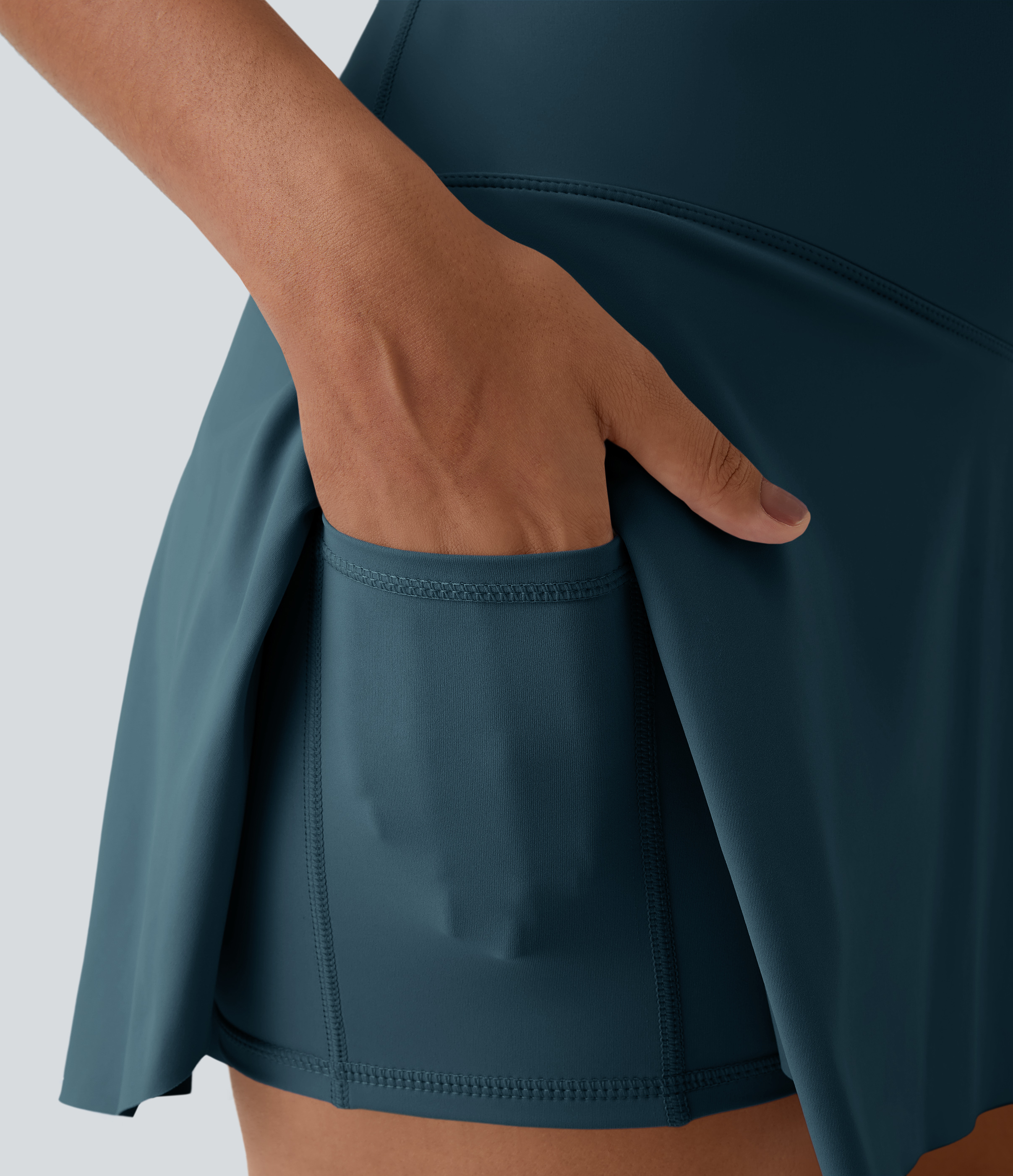 Airy Crossover 2-in-1 Side Pocket Cool Touch Mini Tennis Skirt-Lucid-UPF50+