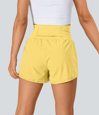 Airy Super High Waisted Cool Touch Yoga Shorts with Pockets